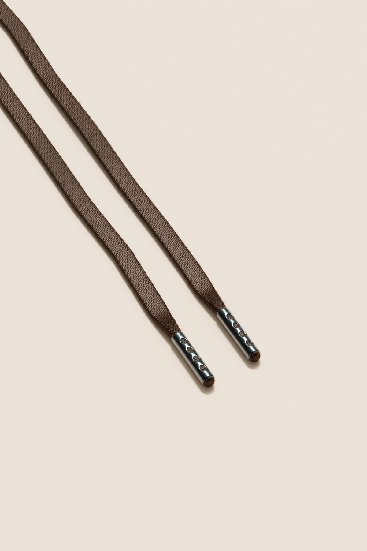 Senkels Chocolate Brown 3mm Flat Waxed Shoelaces with Black Nickel Aglets