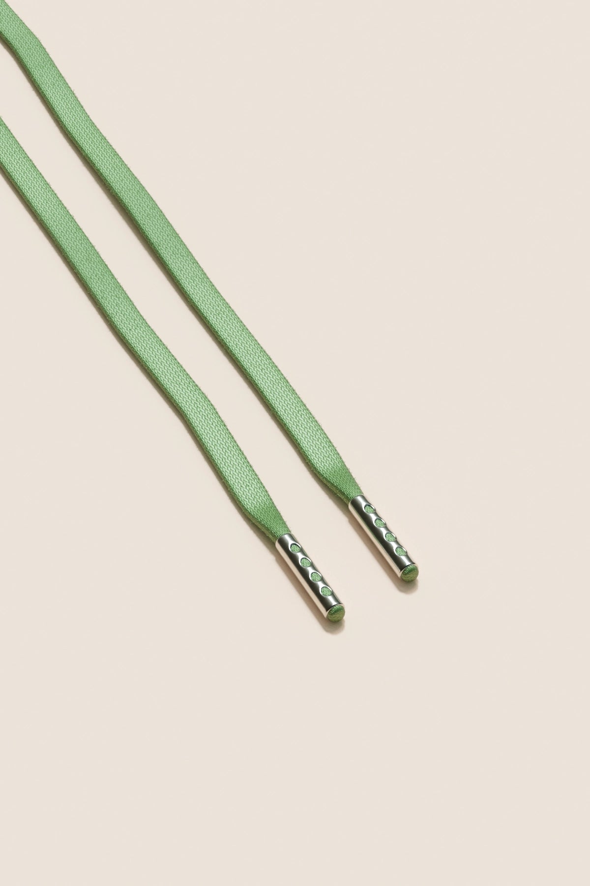 Senkels Grass Green 3mm Flat Waxed Shoelaces with Nickel Aglets