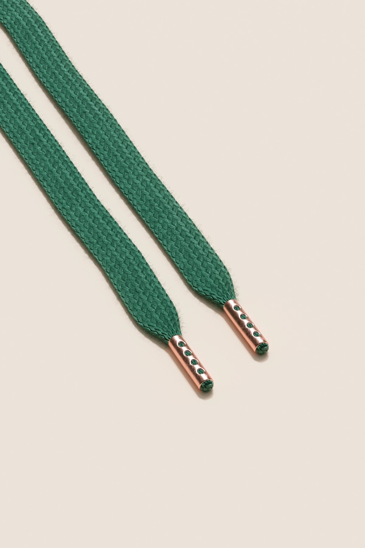Senkels Hunter Green Sneaker Shoelaces with Rose Gold Aglets