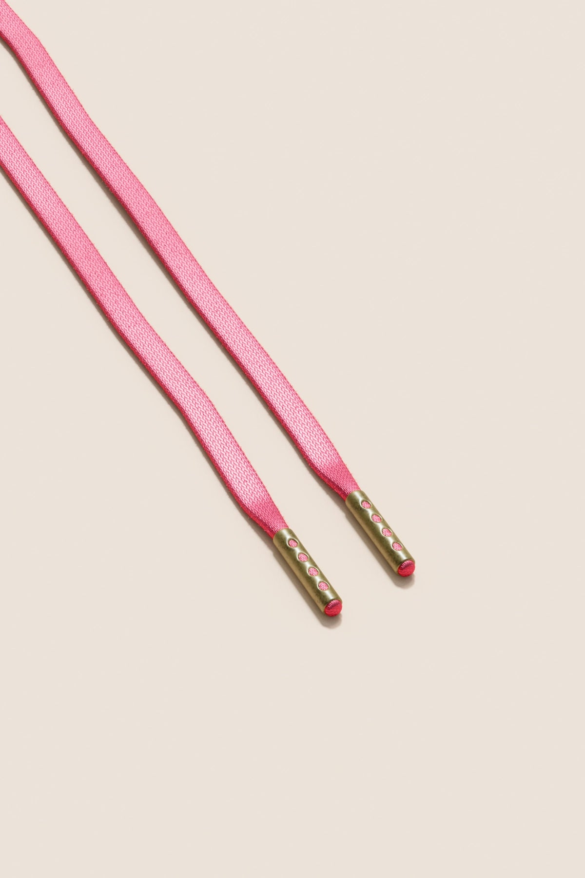 Senkels Pink 3mm Flat Waxed Shoelaces with Brass Aglets