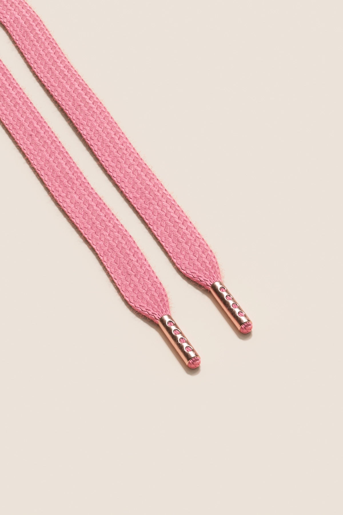 Senkels Pink Sneaker Shoelaces with Rose Gold Aglets
