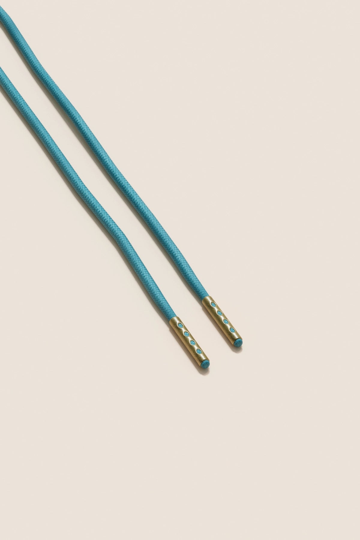 Senkels Turquoise 2.5mm Round Waxed Shoelaces with Brass Aglets