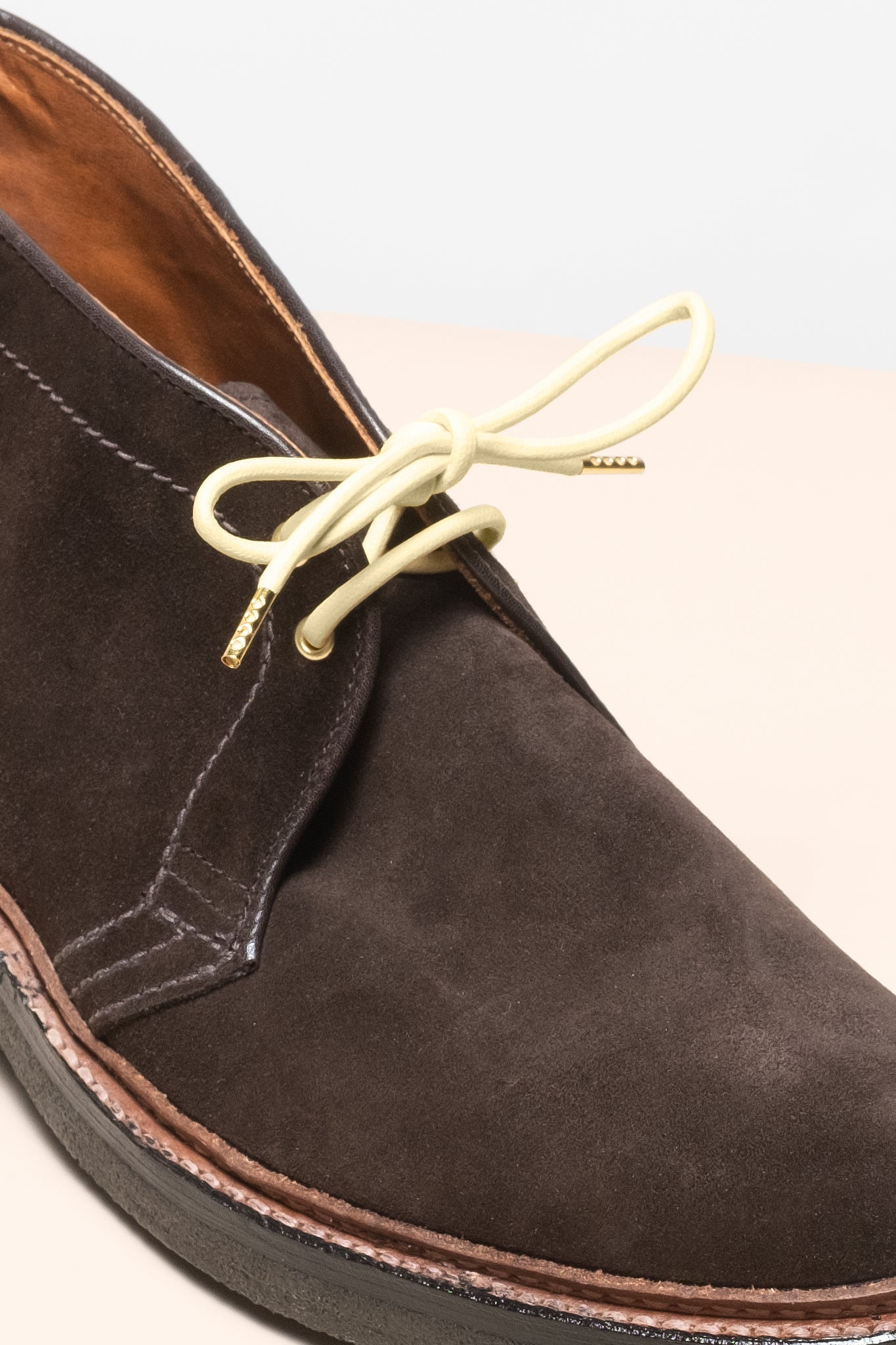 Chardonnay - 4mm round waxed shoelaces for boots and shoes made from 100% organic cotton - Senkels