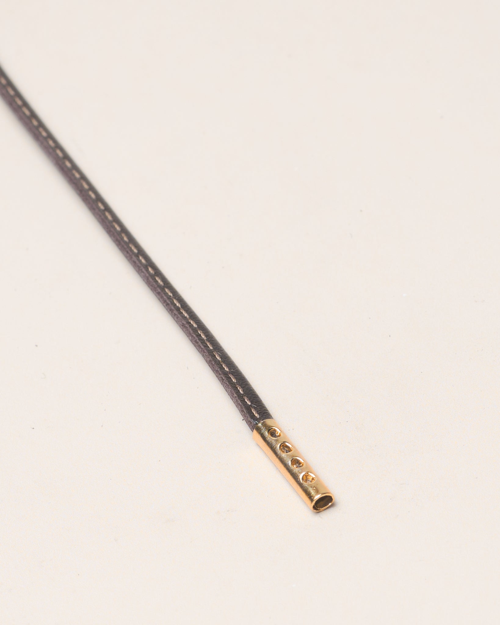 Dark Brown - 4mm Stitched Leather Shoelaces