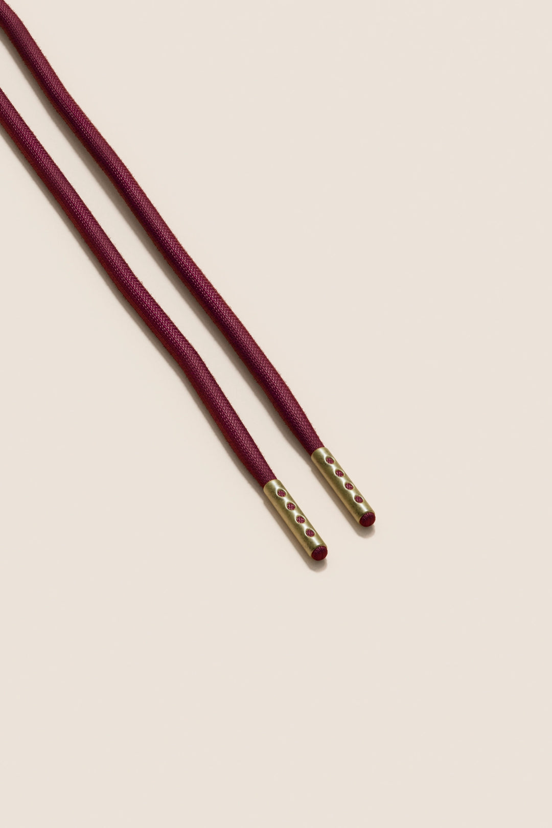 Senkels Bordeaux 4mm Round Waxed Shoelaces with Brass Aglets