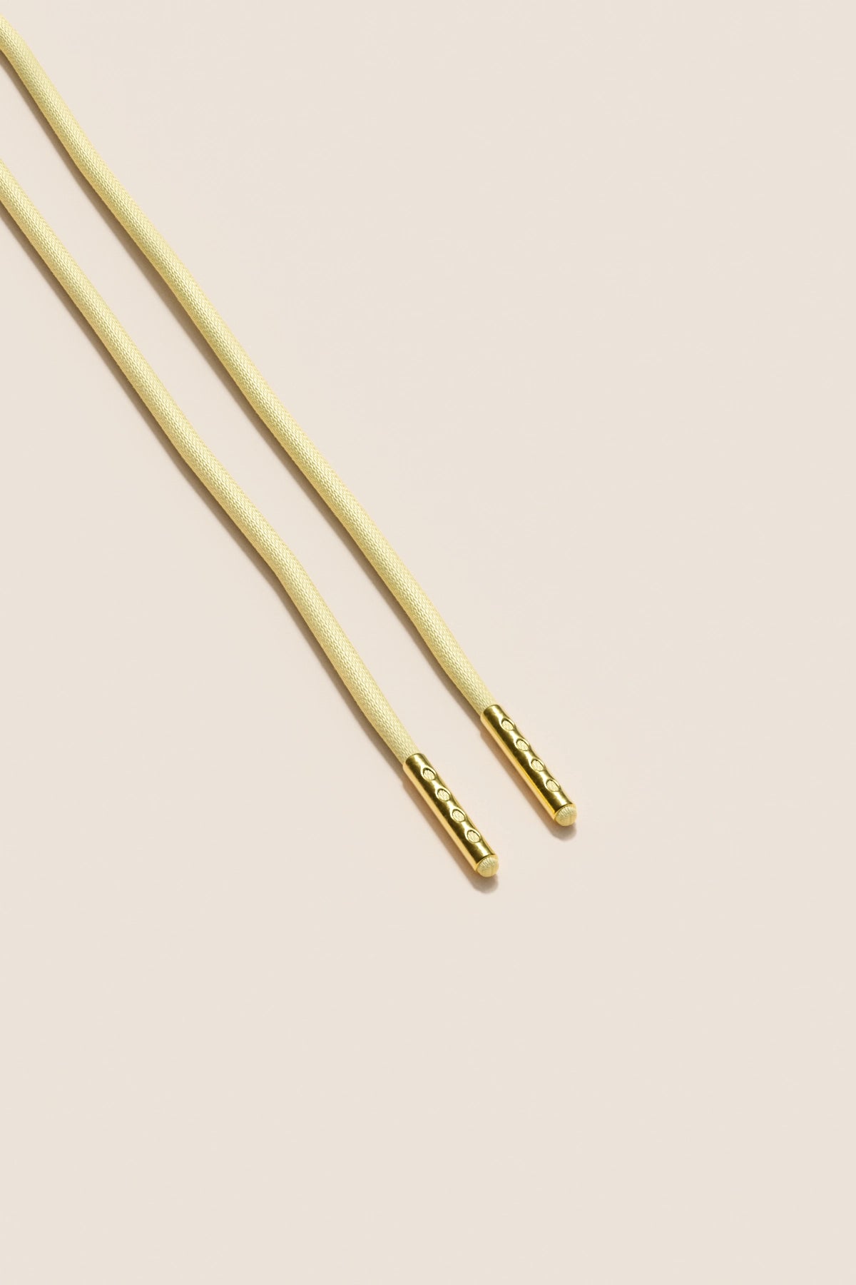 Senkels Chardonnay 2.5mm Round Waxed Shoelaces with Gold Aglets