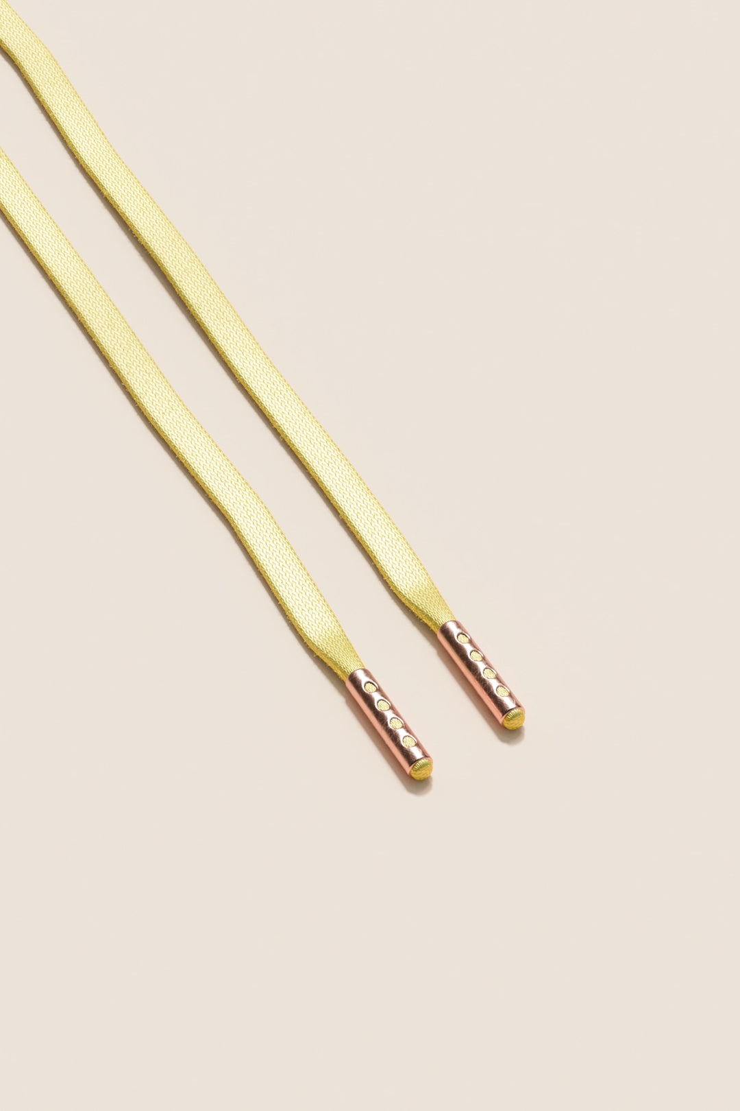 Senkels Chardonnay 3mm Flat Waxed Shoelaces with Rose Gold Aglets