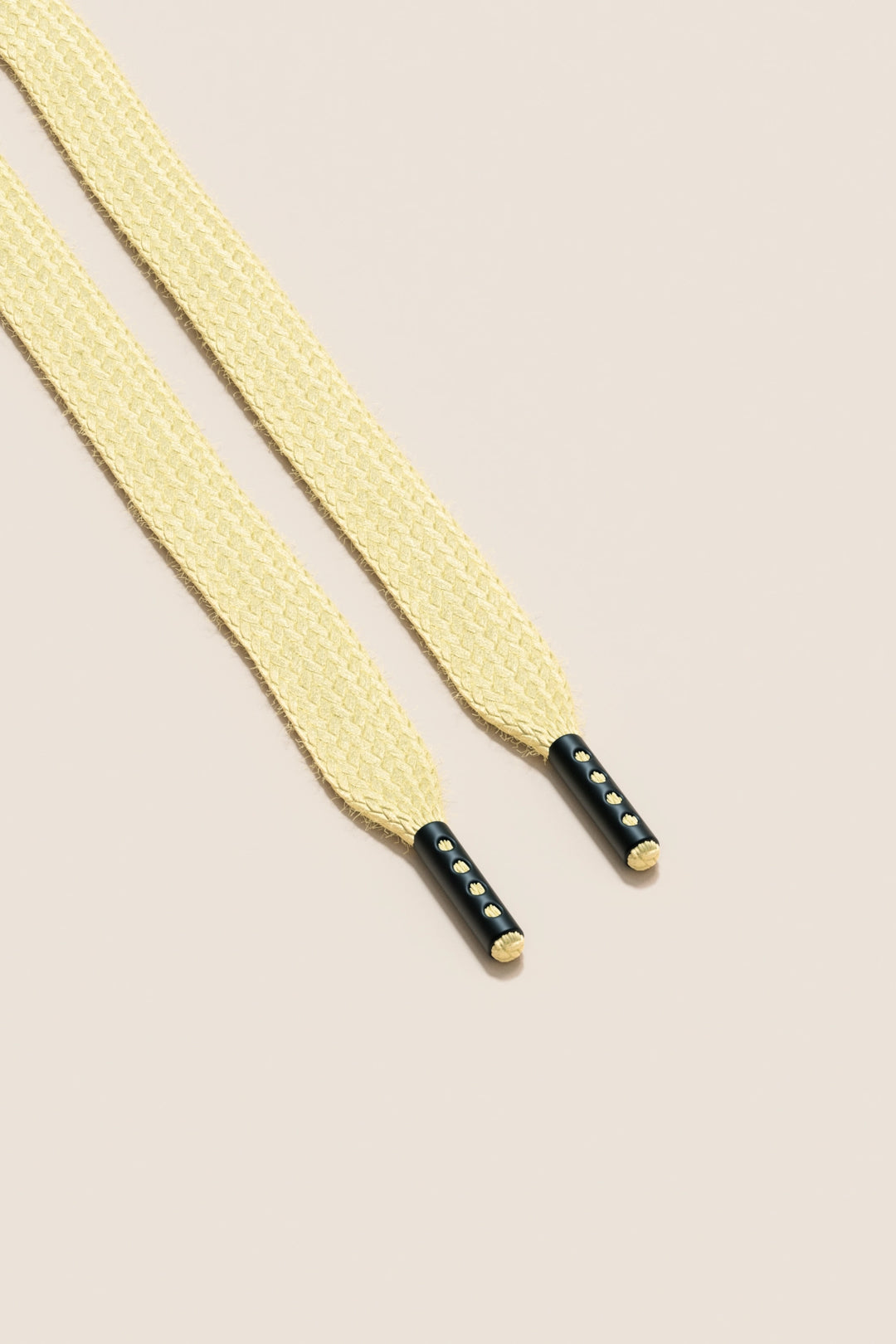 Senkels Chardonnay Sneaker Shoelaces with Black Matte Aglets