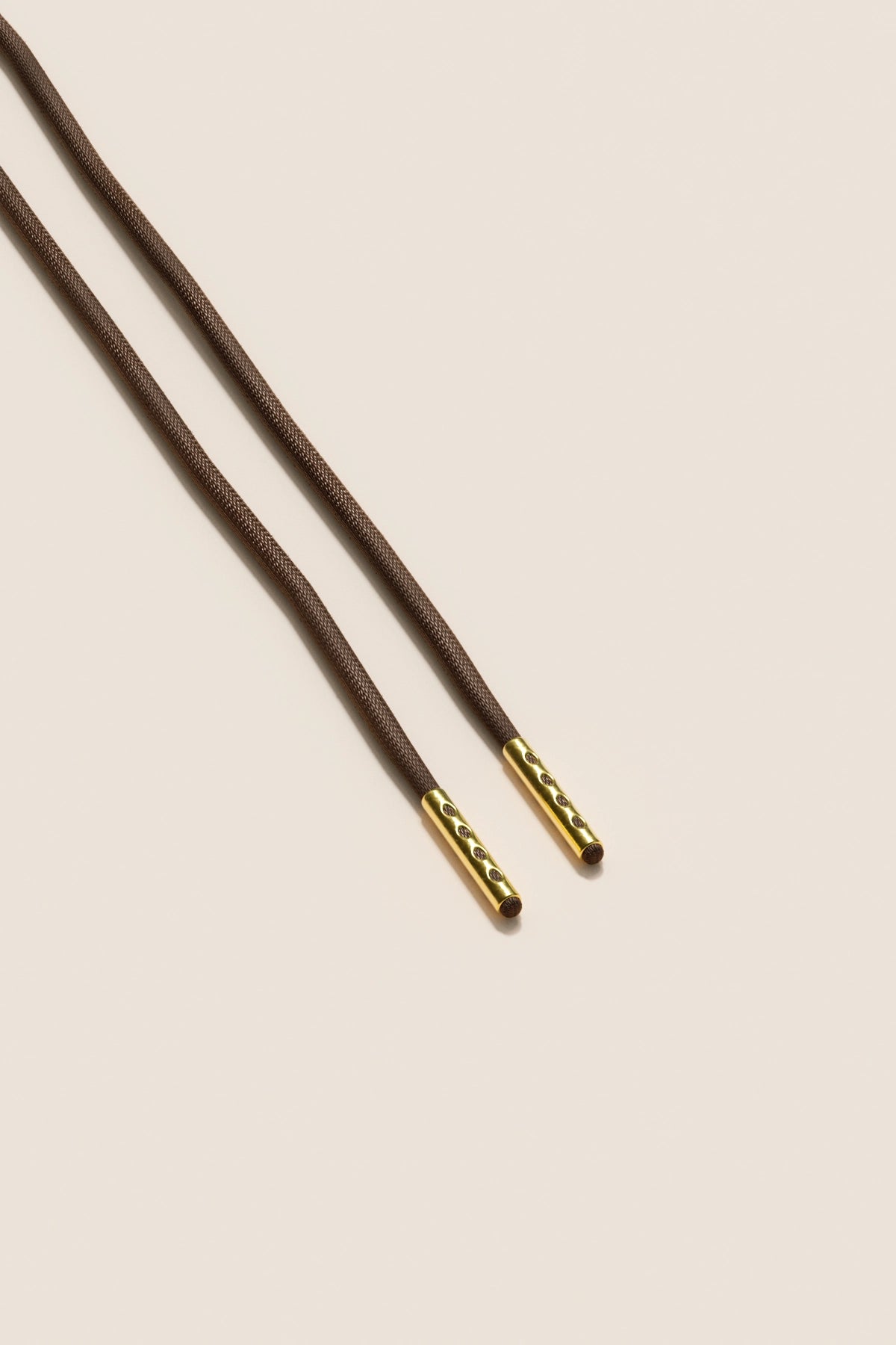 Senkels Chocolate Brown 2.5mm Round Waxed Shoelaces with Gold Aglets