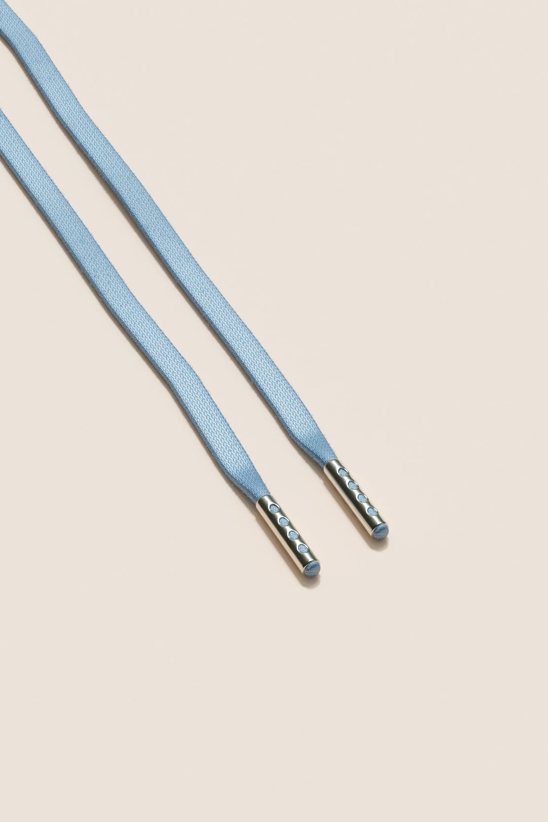 Senkels Light Blue 3mm Flat Waxed Shoelaces with Nickel Aglets