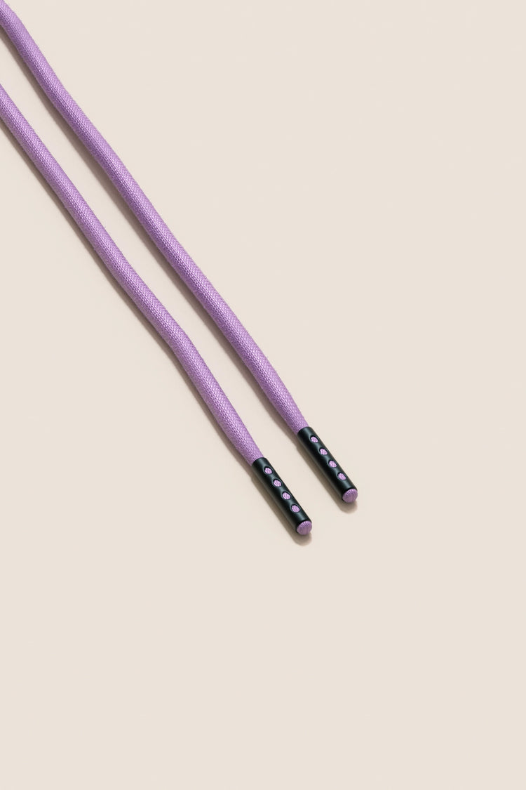 Senkels Lilac 4mm Round Waxed Shoelaces with Black Matte Aglets