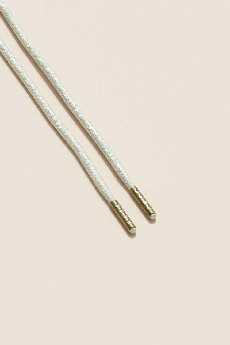 Senkels Off White 4mm Round Waxed Shoelaces with Brass Aglets