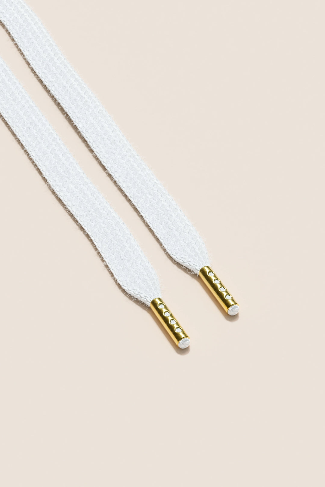 Senkels White Sneaker Shoelaces with Gold Aglets