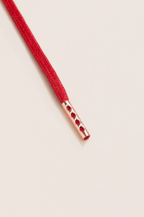 Cherry - 4mm round waxed shoelaces for boots and shoes made from 100% organic cotton - Senkels