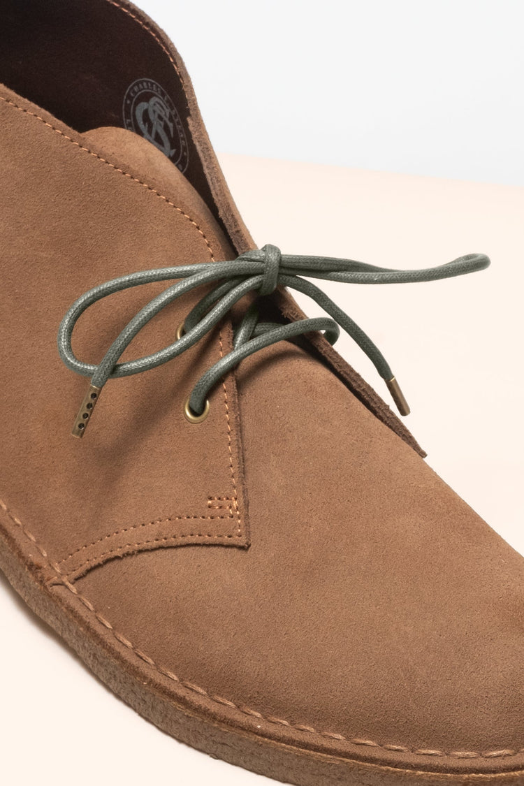 Olive Green - 4mm round waxed shoelaces for boots and shoes made from 100% organic cotton - Senkels