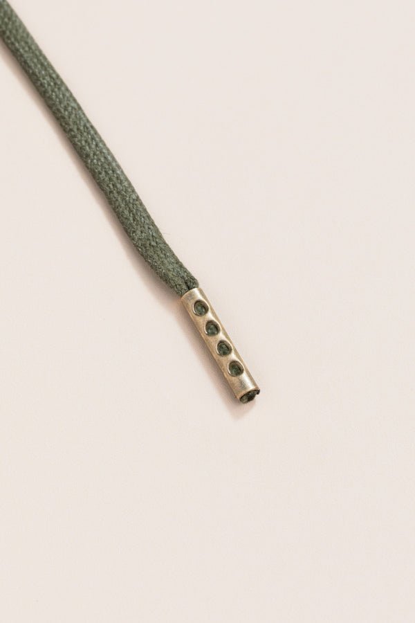 Olive Green - 4mm round waxed shoelaces for boots and shoes made from 100% organic cotton - Senkels