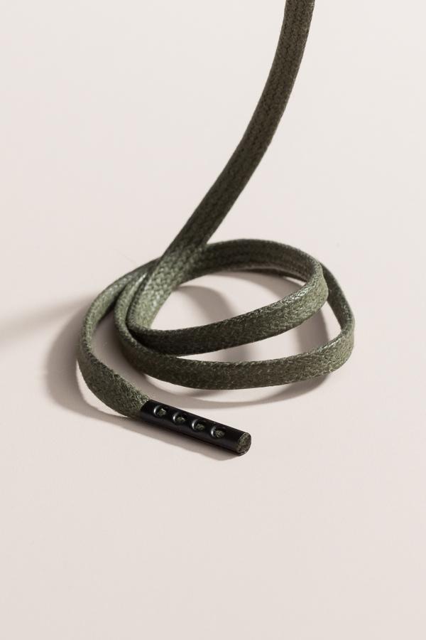 Olive Green - 3mm Flat Waxed Shoelaces