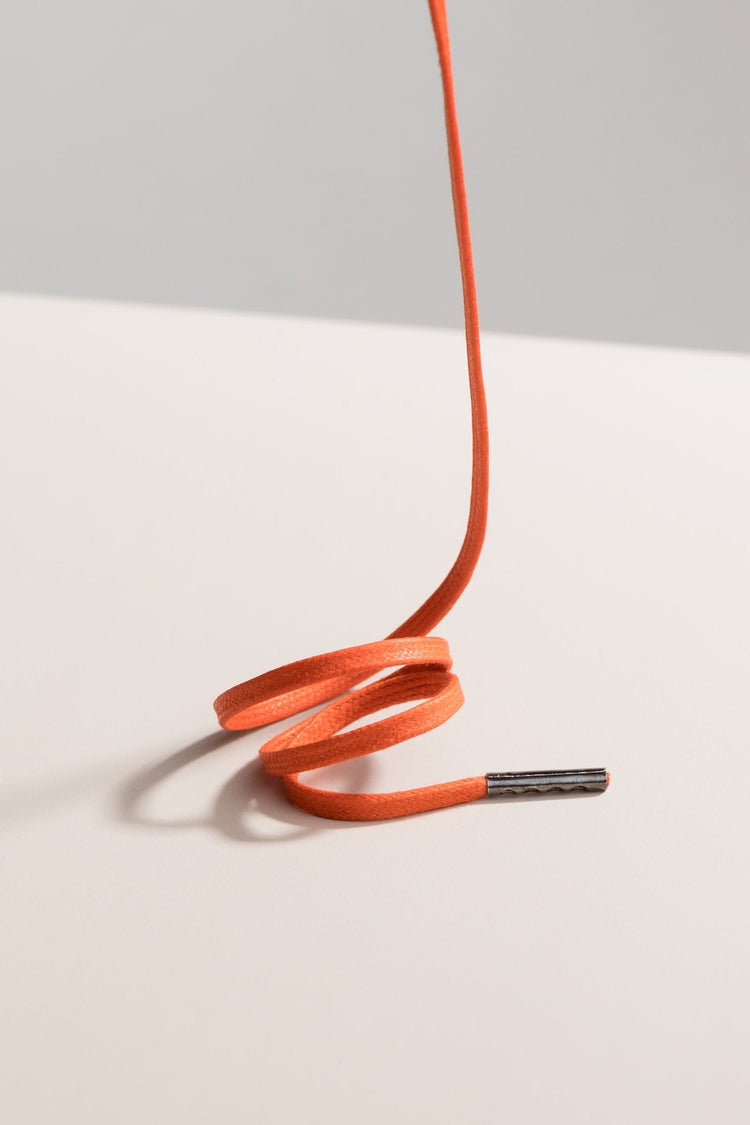 Orange - 3mm Flat Waxed Shoelaces