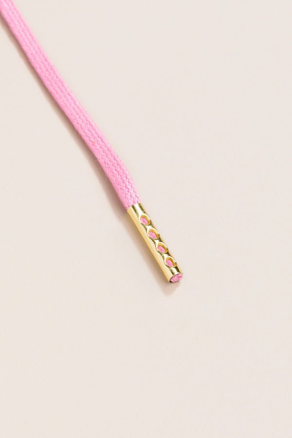 Pastel Pink - 4mm round waxed shoelaces for boots and shoes made from 100% organic cotton - Senkels