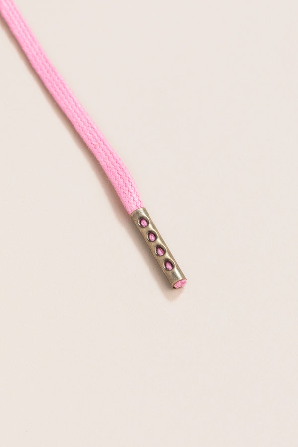 Pastel Pink - 4mm round waxed shoelaces for boots and shoes made from 100% organic cotton - Senkels