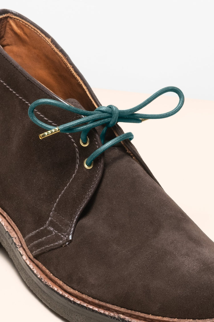 Pine Green - 4mm round waxed shoelaces for boots and shoes made from 100% organic cotton - Senkels