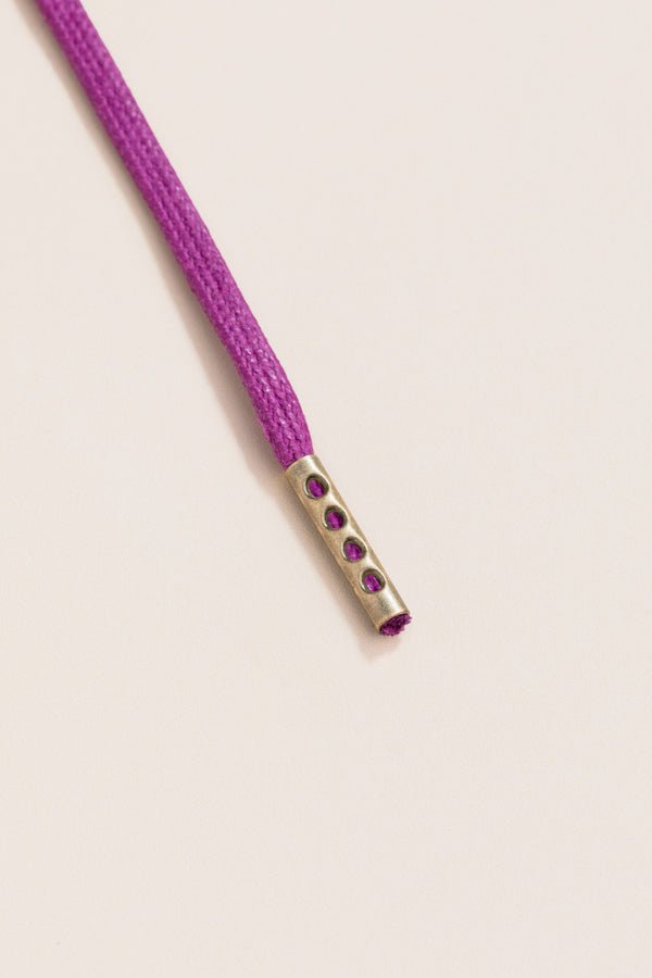 Plum - 4mm round waxed shoelaces for boots and shoes made from 100% organic cotton - Senkels