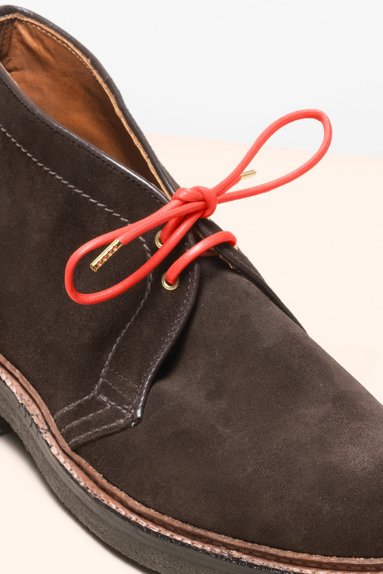 Pomegranate - 4mm round waxed shoelaces for boots and shoes made from 100% organic cotton - Senkels