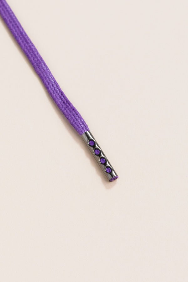 Purple - 4mm round waxed shoelaces for boots and shoes made from 100% organic cotton - Senkels