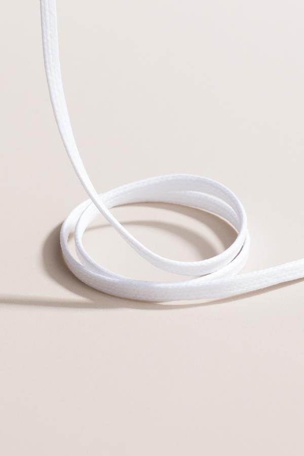 White - 3mm Flat Waxed Shoelaces